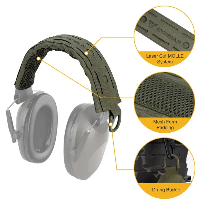 Housse universelle pour casque audio tactique IDOGEAR avec attache MOLLE 3948