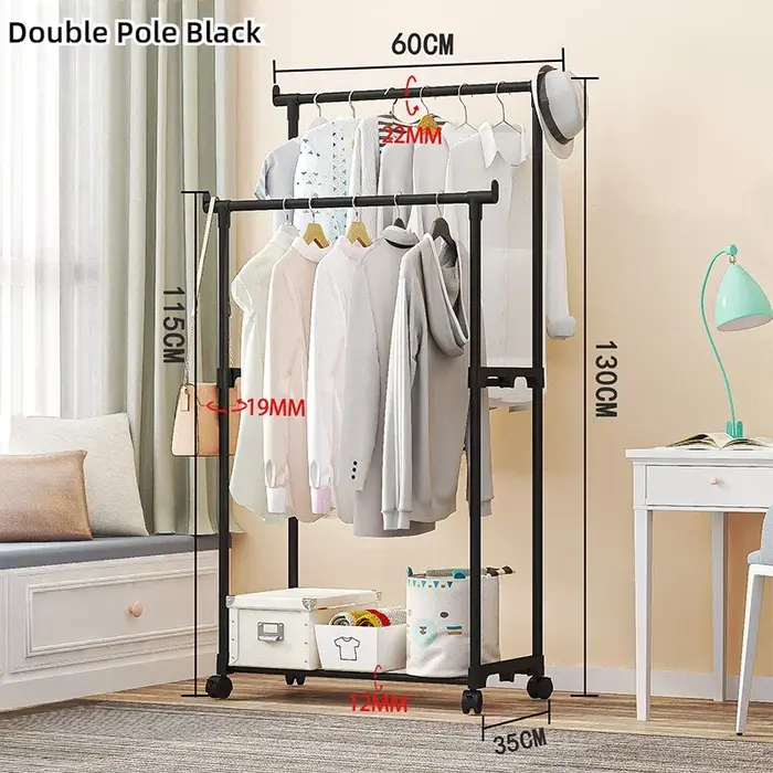 Cintre sur pied mobile Simple, étagère à vêtements, support de rangement pour chambre à coucher, org