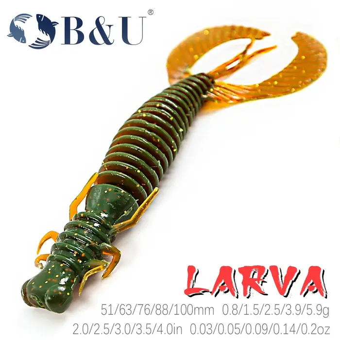 B & U larve leurres de pêche souples leurres artificiels Wobblers en Silicone pour brochet Swimbait 