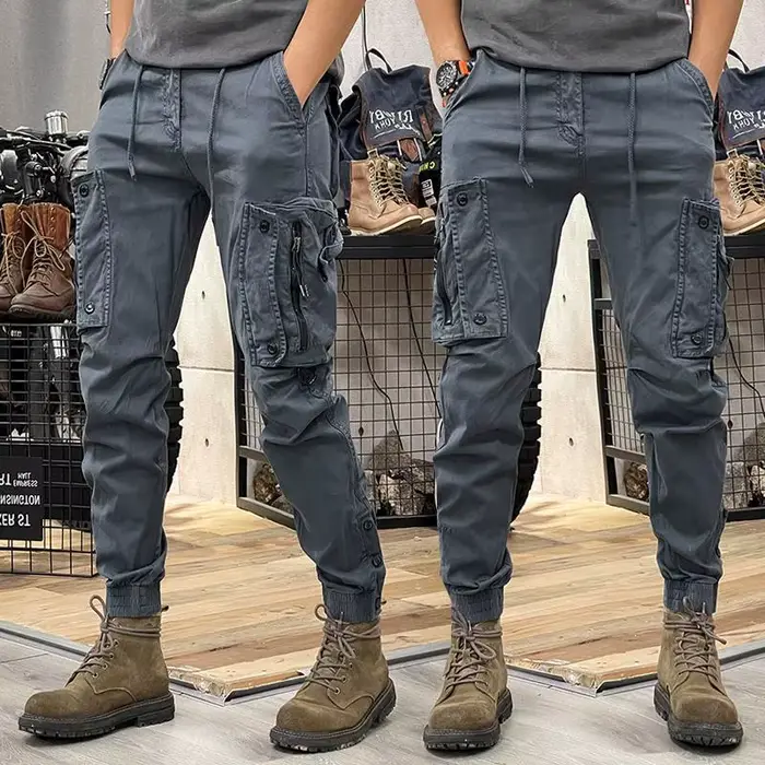 Pantalon cargo utilitaire droit homme 2025 - Chasse, travail, jogging - Printemps/automne multi-activités