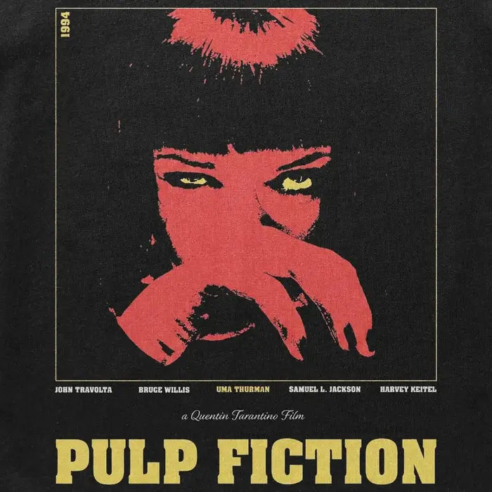T-shirt hommage à Pulp Fiction, Quentin Tarantino, Uma Thurman, vêtements vintage, chemise graphique à manches courtes, unisexe, pour hommes et femmes