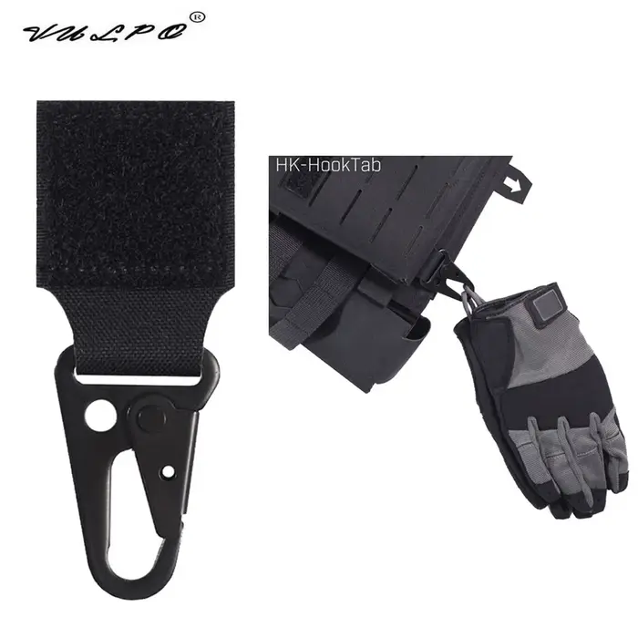 Crochet tactique VULPO multifonction - fixation gants, clés et outils sur gilet équipement chasse