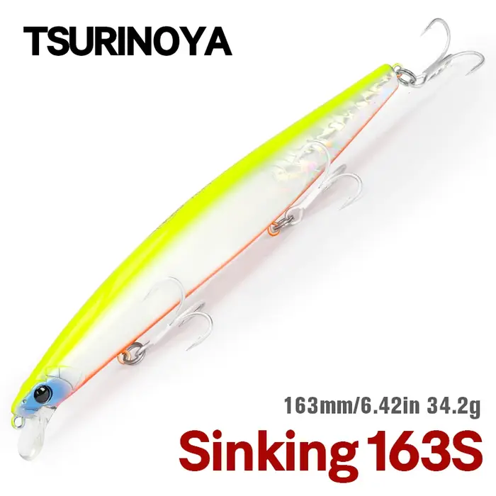 TSURINOYA STINGER 163S Ultra longue coulée coulant méné d'eau salée 163mm 34.2g leurre de pêche en mer artificiel grands appâts durs