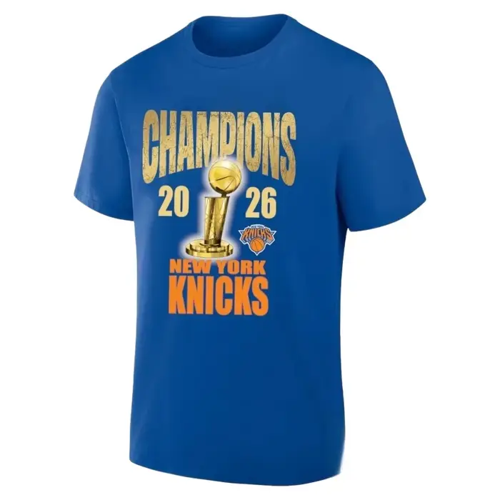 T-shirt imprimé des champions des finales des Knicks de New York 2026, vêtements 100% coton, unisexe