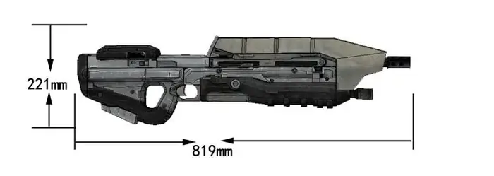 Fusil d'assaut MA5D MA37 BR85HB 1: 1, pistolet de jeu de guerre, modèle en papier 3D pour Cosplay, j