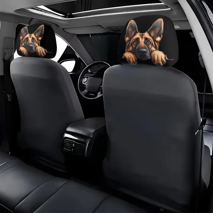 Housses d'appui-tête de voiture à motif Border Collie Sheepdog hiver été ajustement universel polyester pour intérieur élégant occasions spéciales
