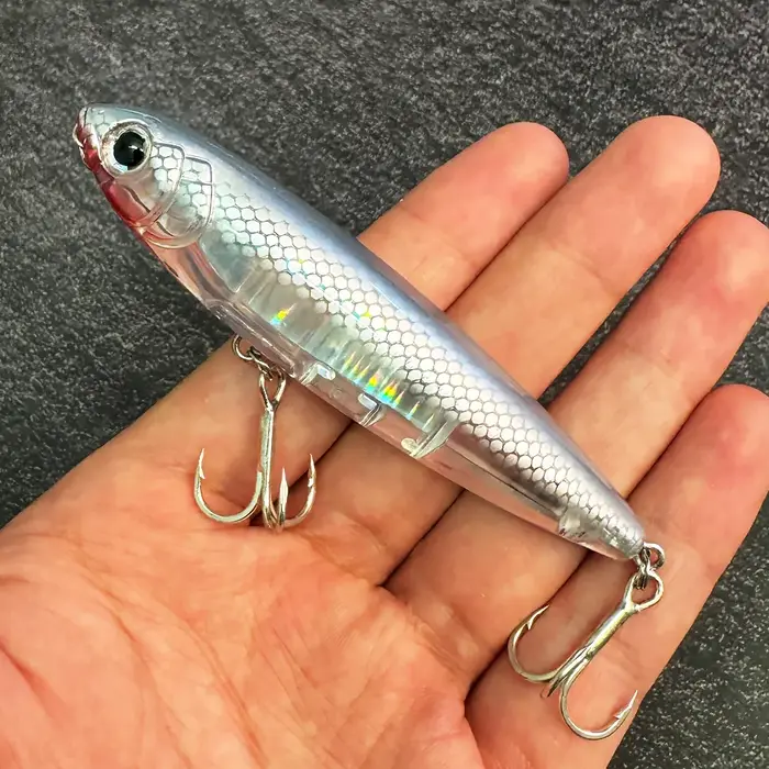 Appât crayon flottant 17.5g 10cm Topwater marcher le chien leurre de pêche 3D Swimbait crochet Poppe