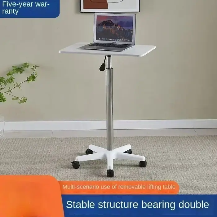 Petite table relevable mobile avec poulie, petit canapé, table de chevet, debout, bureau d'ordinateu