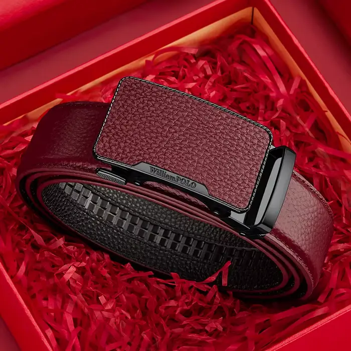 Ceinture d'affaires à la mode pour hommes, ceinture à boucle automatique en cuir, ceinture décontrac