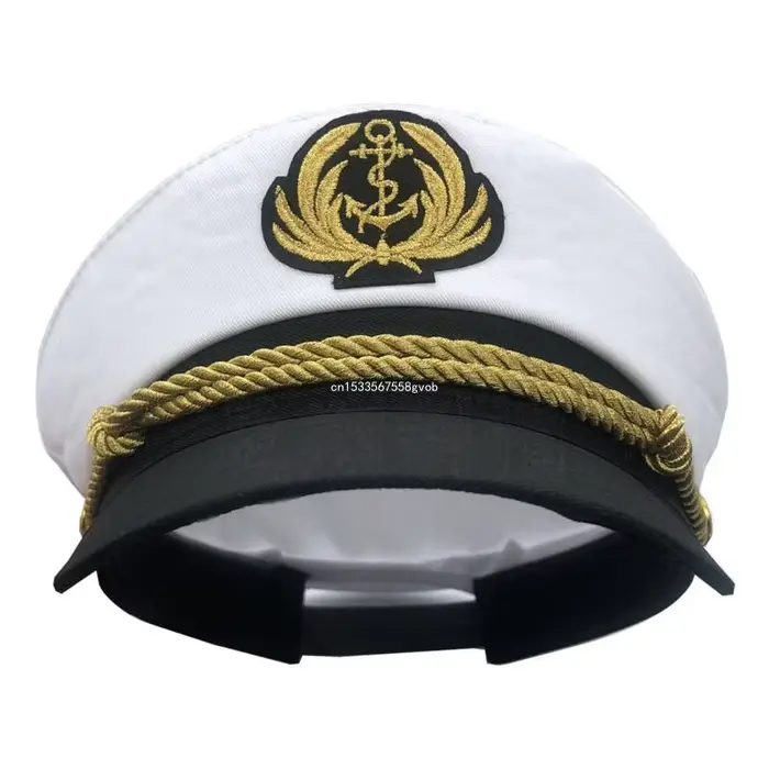 Chapeau de capitaine de yacht réglable pour hommes et femmes, costume de marin, chapeau de bateau ma