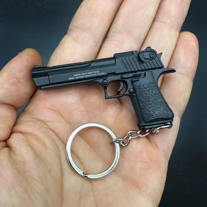 Porte-clés modèle de pistolet miniature Desert Eagle en alliage à l'échelle 1:4, arme en métal pour 