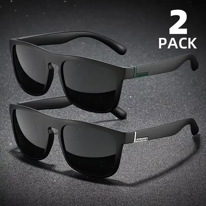 Lunettes de soleil carrées polarisées pour hommes et femmes, lunettes de soleil en plastique vintage
