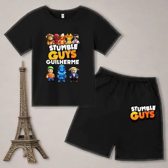 T-shirts à manches courtes + pantalons pour garçons et filles de 3 à 13 ans, 2 pièces, tenues d'été 