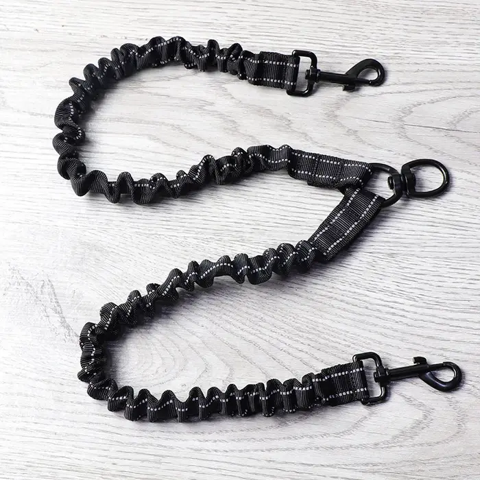 OUWO laisse de chien de marche pour deux chiens 360 pivotant sans enchevêtrement absorbant les chocs élastique Double