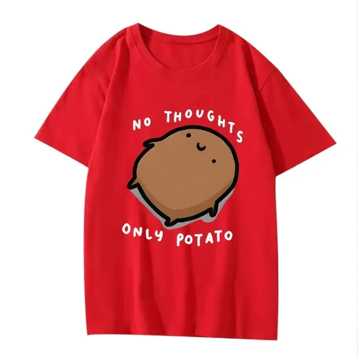 Vêtements pour homme : un t-shirt ample, décontracté et mignon avec des motifs de pommes de terre su