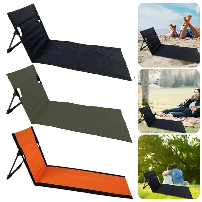 Siège pliant Portable sans pieds, chaise de Camping légère avec dossier, chaise longue de plage pour