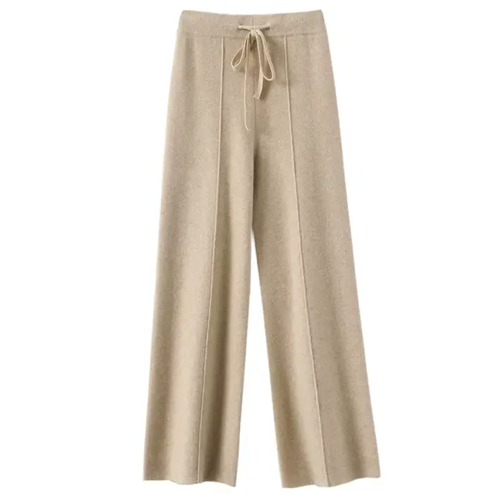 Pantalon large en cachemire polyvalent, pantalon en laine, pantalon ample, tube droit, auditif, tric