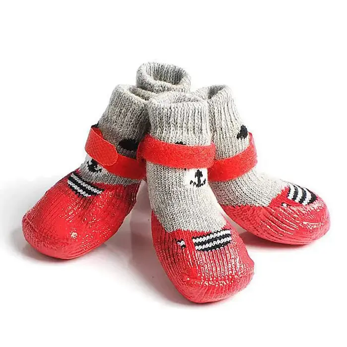 Chaussettes Tricotées Chaudes pour Chien et Chat, Chaussures Imperméables, Couvre-Pieds Anti-Rayures