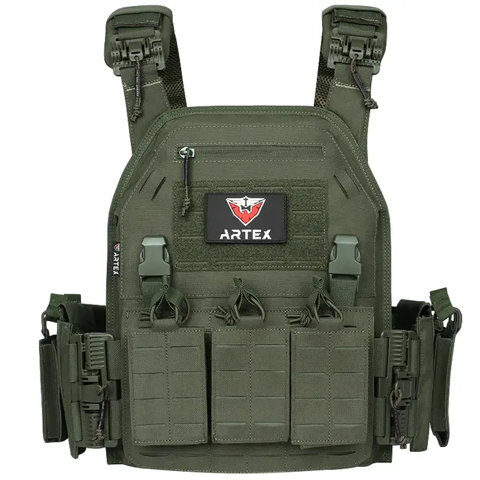 Artex-Gilet de combat léger détachable rapide, gilet tactique découpé au laser, équipement noir pour