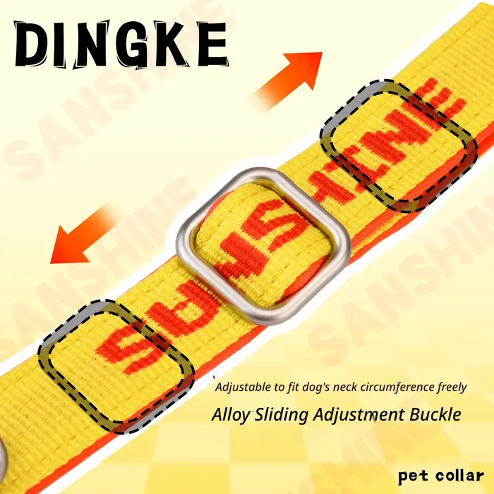 Collier pour animaux de compagnie jaune confortable en matériau de plongée doublé