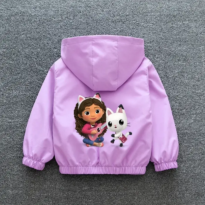 Veste à capuche Gabby's Dollhouse pour filles, collection Printemps 2026, manteau décontracté à ferm