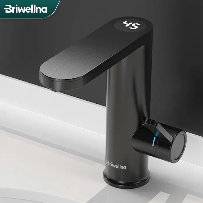 Briwellna chauffe-eau électrique robinet d'eau chaude 2 en 1 robinet de lavabo Geyser sans réservoir