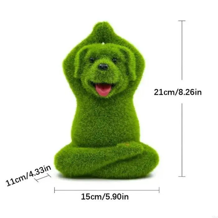 Statue de Jardin Chien Yoga en Resine Vert Decorative pour Exterieur Occasions Speciales