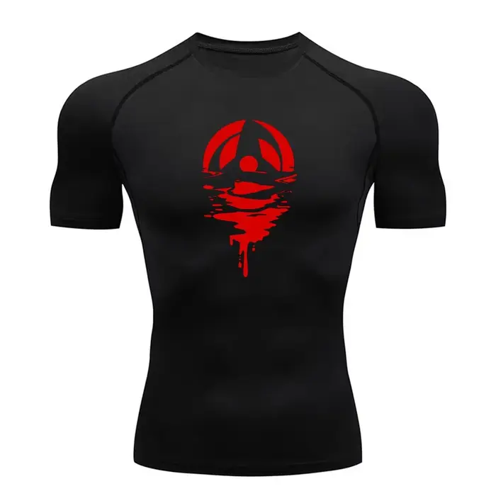 Anime hommes Compression chemise Fitness Sport course serré gymnase t-shirts athlétique entraînement