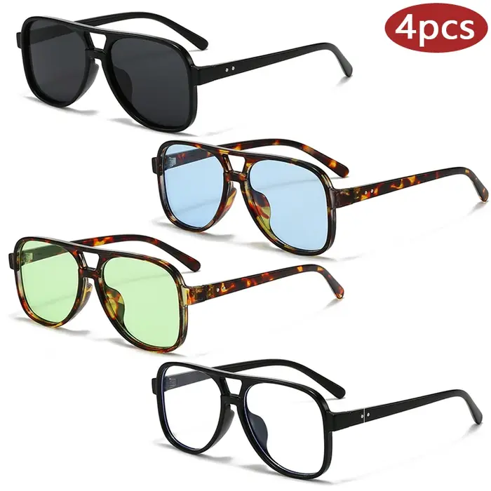 Lunettes vintage double pont conduite anti-lumière - Protection UV classique femmes