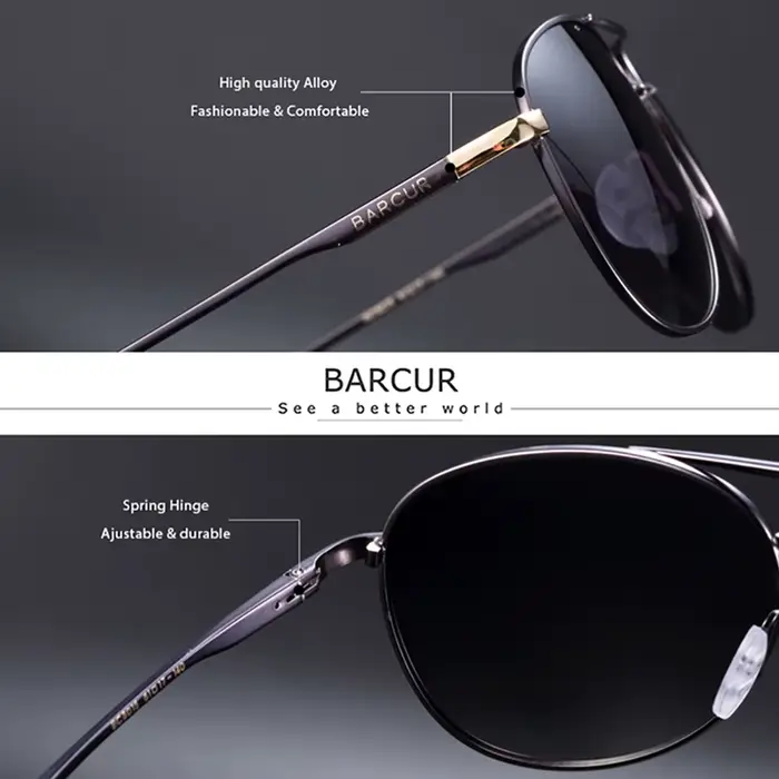 BARCUR – lunettes de soleil polarisées pour femmes, dernier dégradé, pilote, gafas oculos de sol mas
