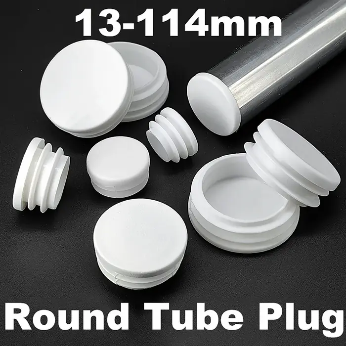 Embout de tube intérieur de tuyau rond blanc, couvercle anti-poussière de jambe de chaise de table, 