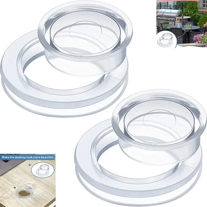 Anneau de trou de parapluie en silicone pour verre extérieur, ensemble de bouchons et de capuchons p