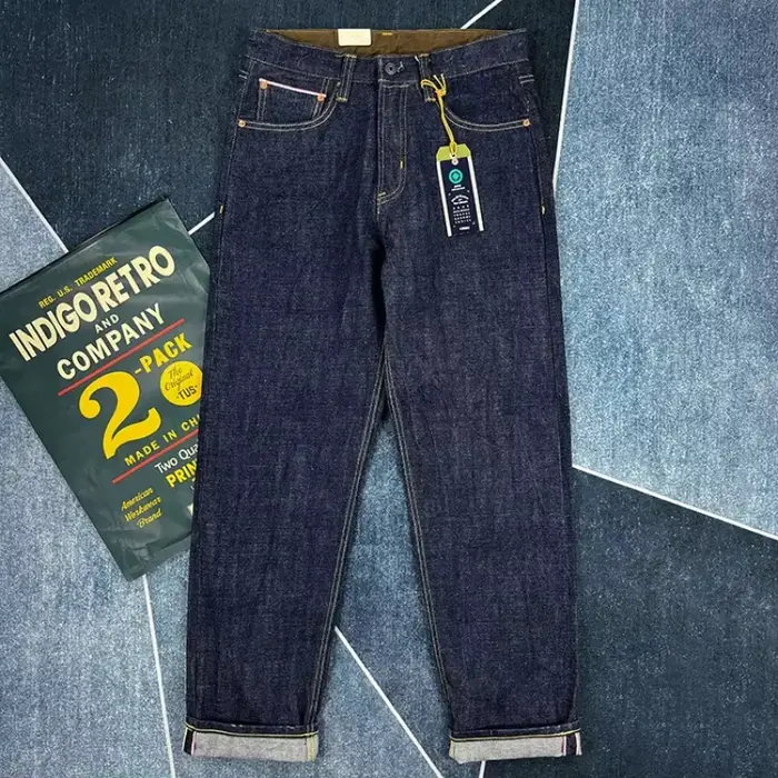 16oz haute qualité rose Selvadge Denim jean pour hommes coton lavé pantalon brut bleu américain Vint