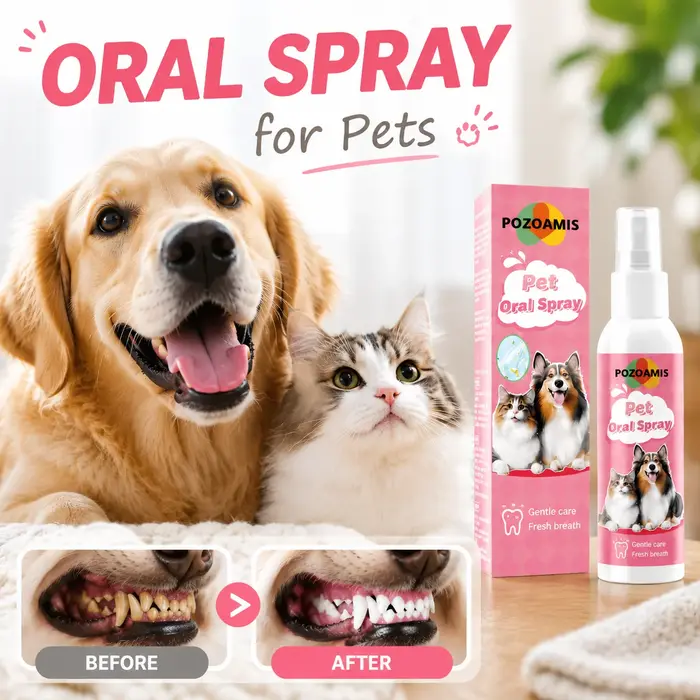 Spray buccal pour animaux de compagnie 30 ml, adapté aux chats et aux chiens, réduit efficacement la