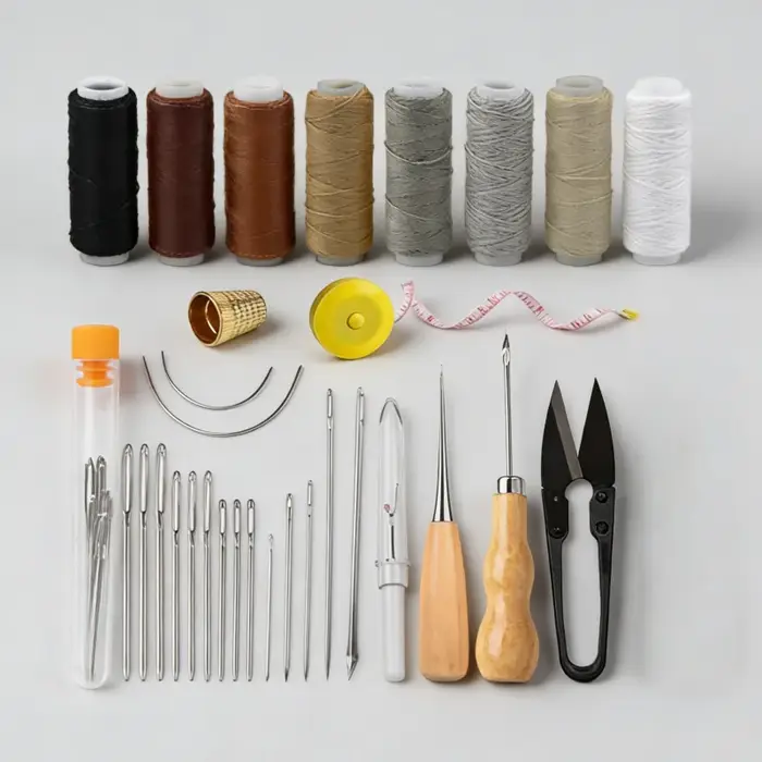 Kit de réparation de tissus d'ameublement, kit de couture robuste, outils de travail du cuir avec ai