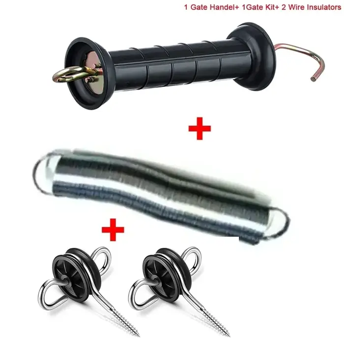 Kit de porte de clôture électrique + jeu de poignées