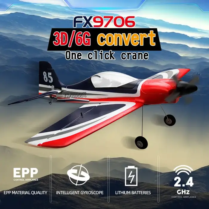 RC avion 580MM planeur à aile fixe 5 CH 3D/6G