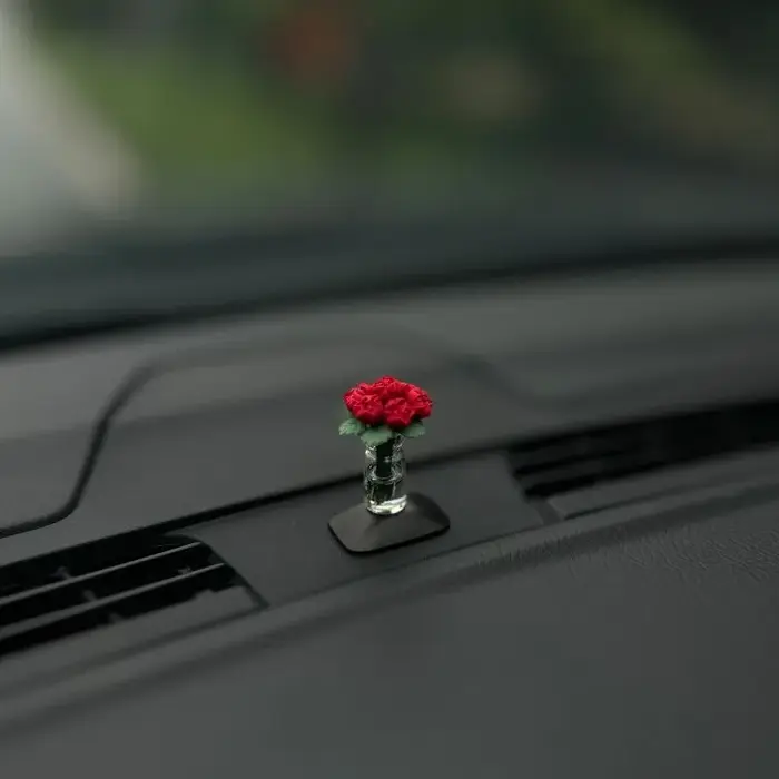 Mini Vase à roses et tournesol, décoration intérieure de voiture mignonne, ornements de décoration p