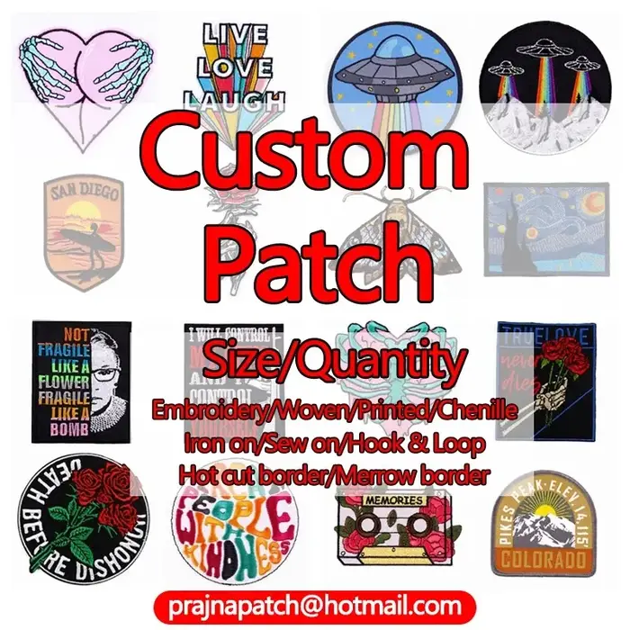 Patch de broderie personnalisable, Logo de la société de marque, patchs à repasser pour vêtements, c