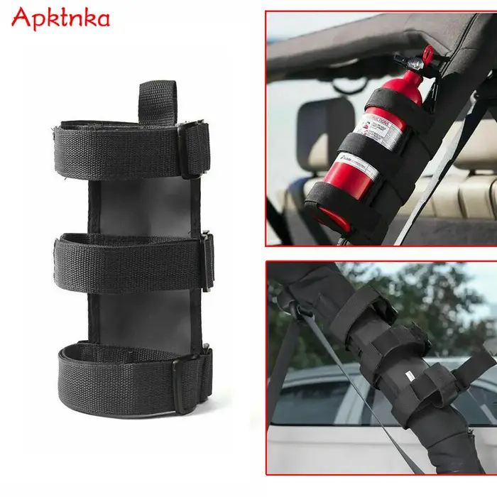 Support d'extincteur de barre de sécurité pour voiture, sangle de montage réglable, crochet et boucl