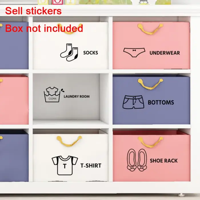 Autocollants de classification de vêtements, 7 pièces, autocollants de logo pour vêtements, étiquettes pour sous-vêtements et chaussettes, autocollants de placard pour l'organisation de la chambre des