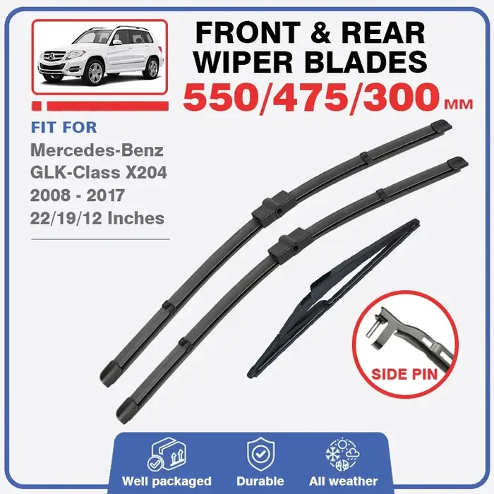Balai d'essuie-glace de voiture pour Mercedes Benz classe GLK X204 204 2008 – 2017, brosses de pare-