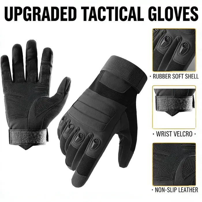 Gants tactiques pleine main respirants résistants à l'usure avec protection des doigts pour chasse et tir