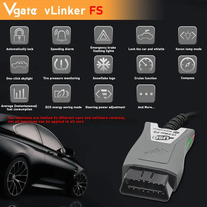 Vgate vLinker FS ELM327 Pour Ford FORScan HS/MS-CAN ORME 327 OBD 2 OBD2 Scanner Diagnostique De Voit