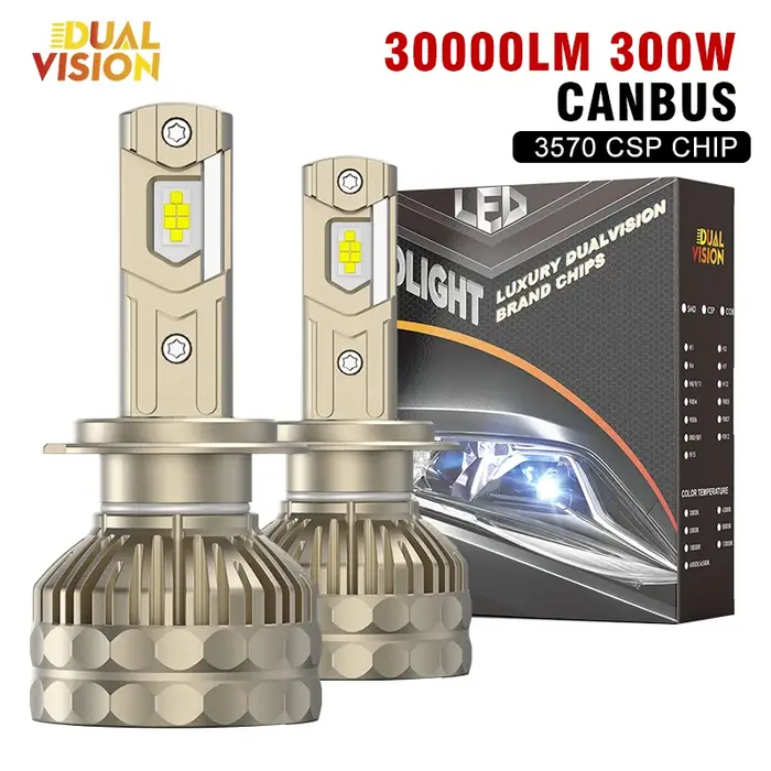 Lumière de sauna LED Canbus pour voiture, ampoules Plug-N-Play, lampe automatique, 30000LM, H7, Supe