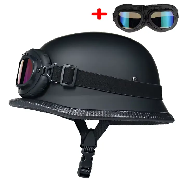Casque de moto de style allemand de la Seconde Guerre mondiale capacetes visage ouvert rétro cascos 