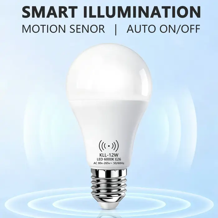 Ampoule LED Kasotile 12W avec capteur de mouvement A21 80-265V, allumage et extinction automatiques,