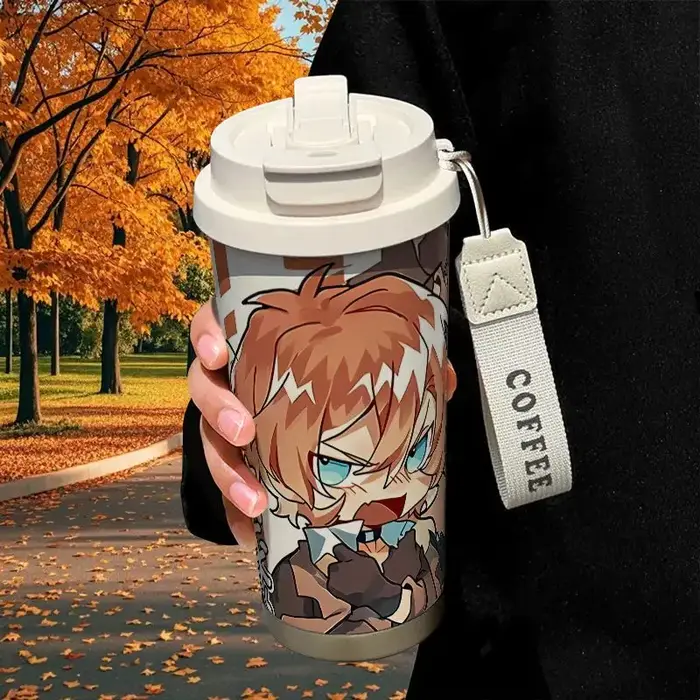 Bungo Stray Dogs dazai osamu Nakajima Atsushi dessin animé grande capacité tasse de paille en acier 