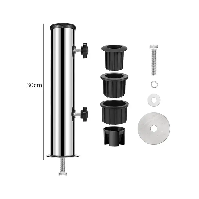 Support de base de parasol en acier robuste avec pince de fixation de rechange pour quais, pelouses,