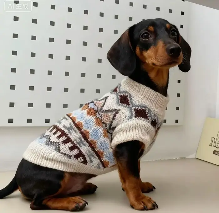 Pull bohème pour chiens Wiener, manteau doux tricoté à la main pour chiens de blaireau, vêtements de